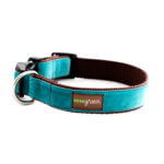 DD: Teal Blue Velvet Dog Collar 'Zack'