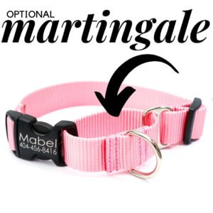 pink martingale dog collar