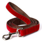 Red Swiss Velvet Leash - 'Holly'