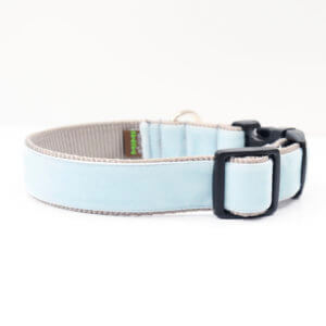 blue velvet dog collar River light blue