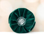 Evergreen Velvet Dog Collar Flower