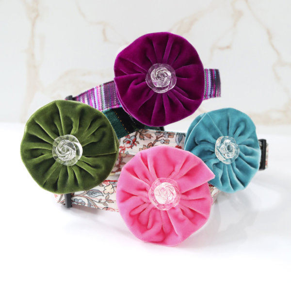 velvet flowers for dog collars