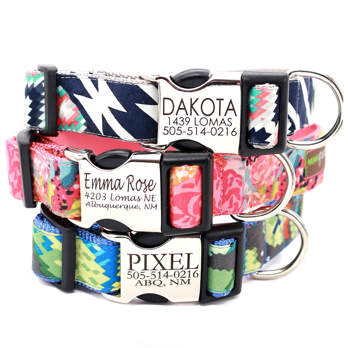 Metal Personalized Engraved Buckle Dog Collar *Classic Styles