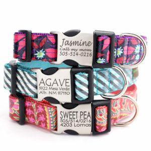 Personalized, Embroidered Dog Collars - Mimi Green
