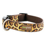 'Susie' Leopard Velvet Animal Print Dog Collar