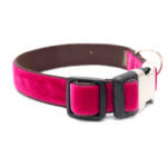 Magenta Velvet Dog Collar - 'Bettie'