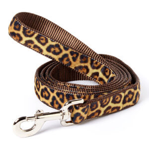 leopard dog leash velvet