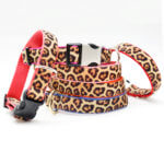 Velvet Leopard Animal Print Dog Collar  -- 26 Colors!