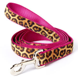 pink leopard dog leash