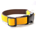 Mustard Yellow Velvet Dog Collar - 'Belle'