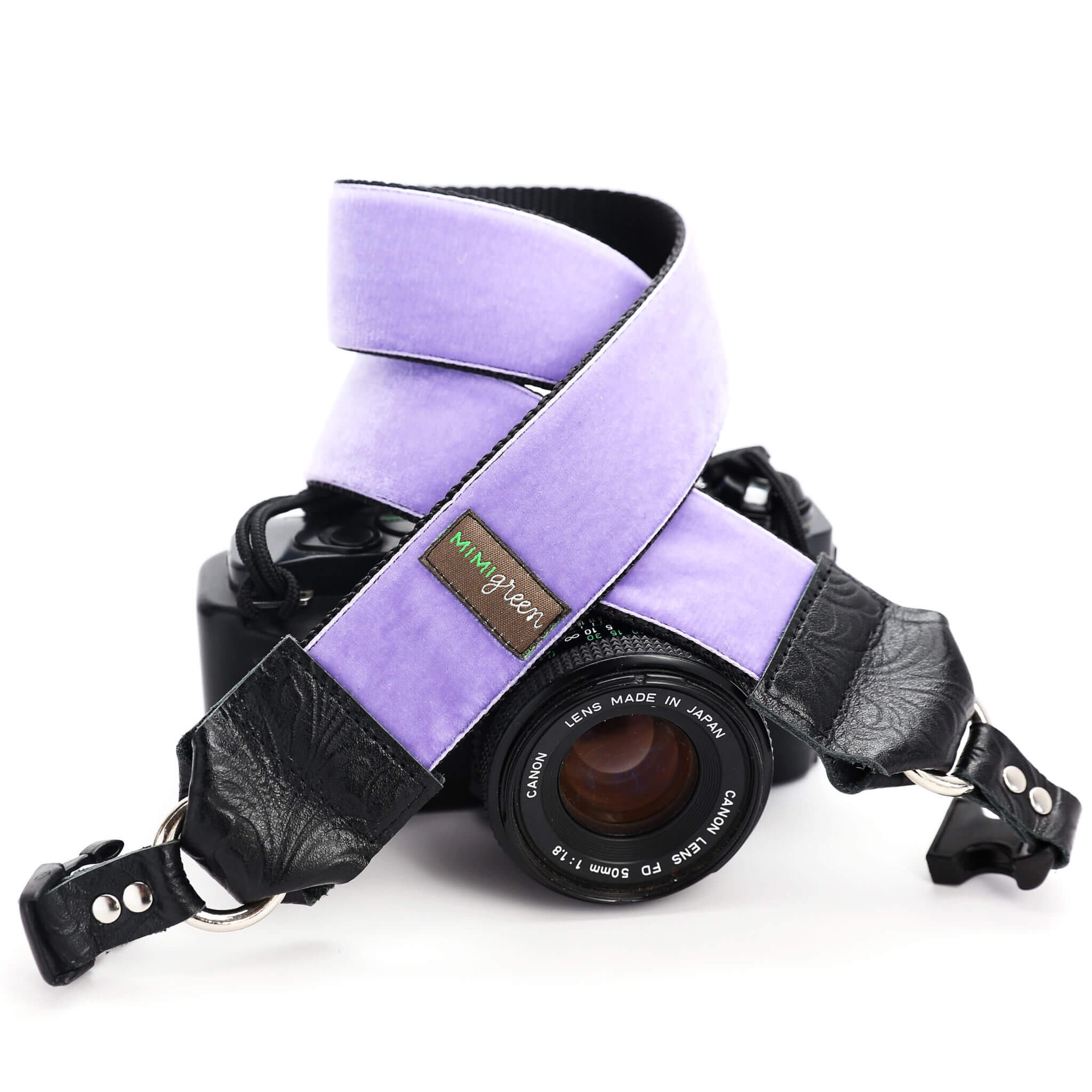 purple camera strap