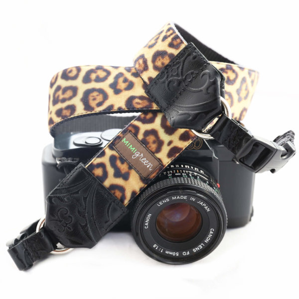 'Susie' Leopard Velvet Camera Strap
