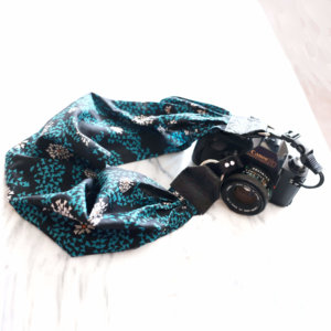 Blue Scarf Camera Strap