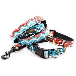 Native Feather dog collar and leash
