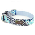 Blue Geometric Designer Dog Collar 'Quinn'