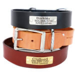 1.5" Wide Leather Dog Collar with Engraved Riveted Nameplate