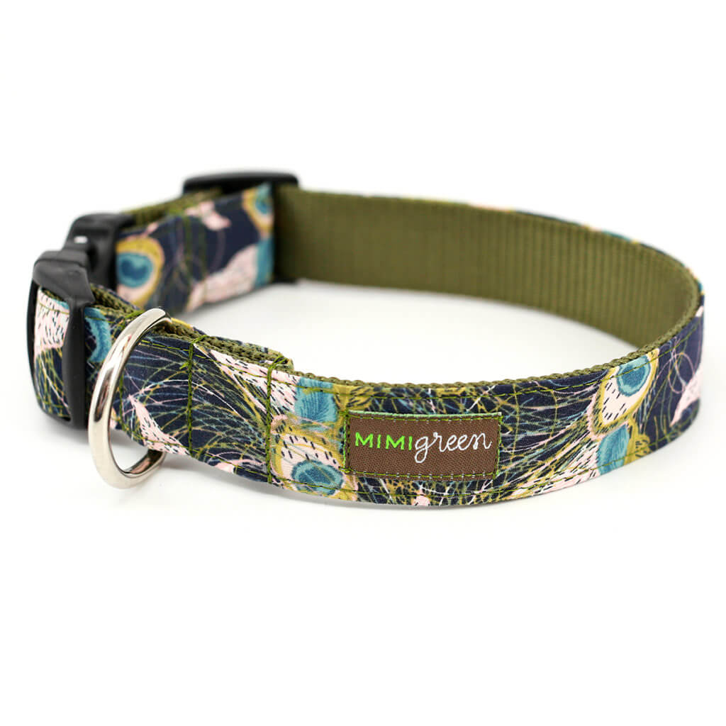 Peacock Feather Designer Dog Collar 'Jasper'