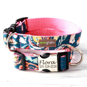 Feminine Laser Engraved Dog Collar
