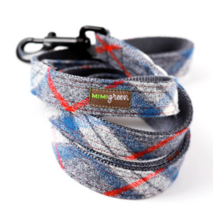 blue flannel dog leash