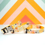 'Hazel' Yellow Floral Voile - Personalized Dog Collar