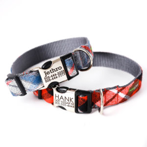 Personalized Flannel dog collars