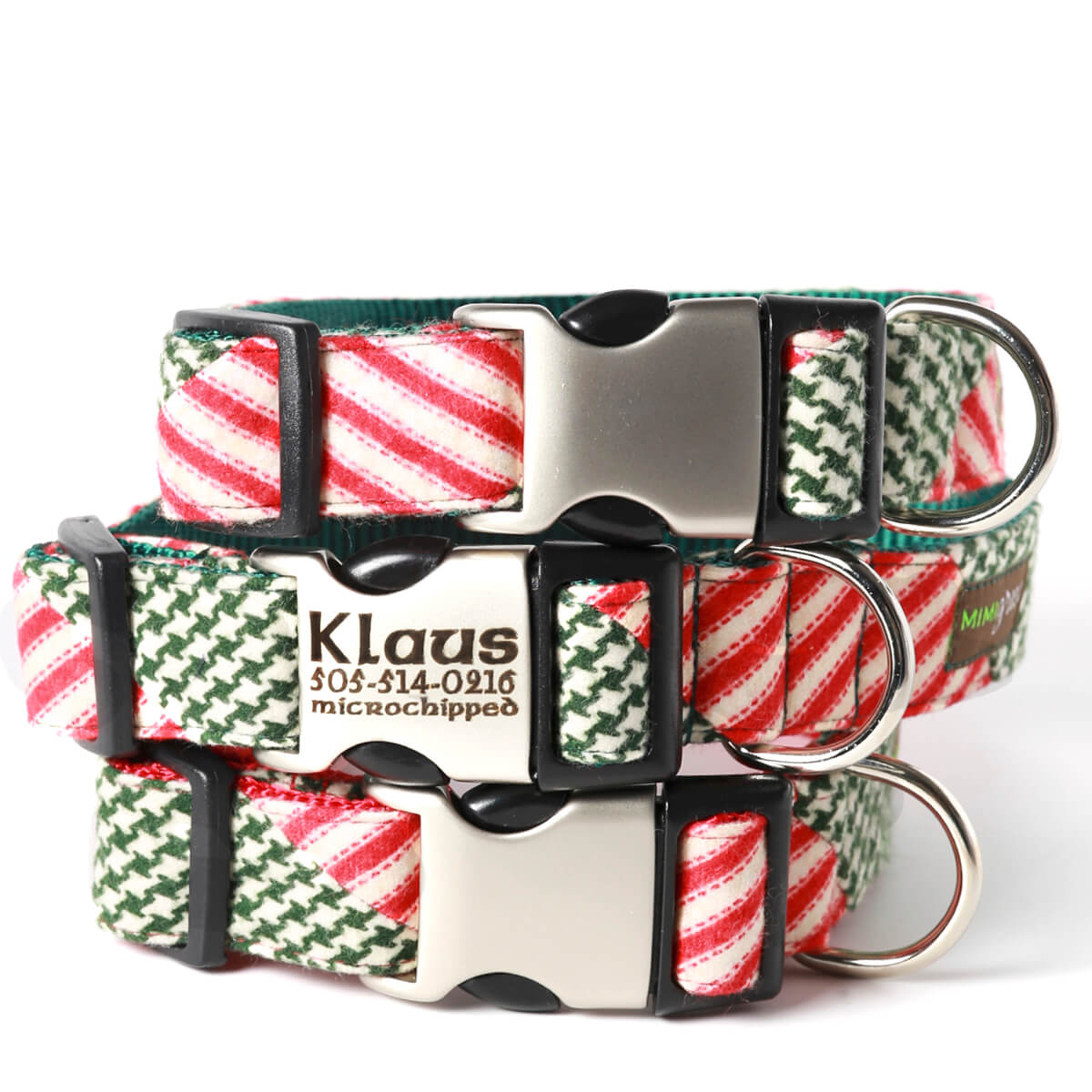 Holiday Personalized Engraved Buckle Dog Collar *Klaus*