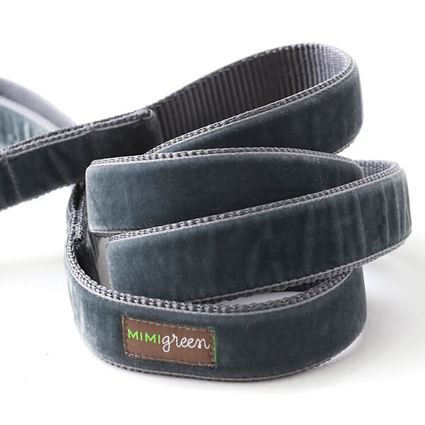 Vintage velvet leash earl grey