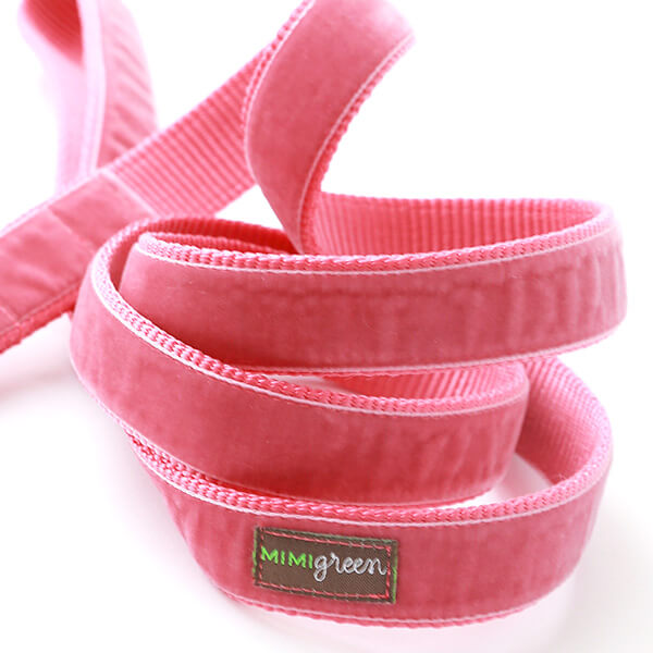 Vintage velvet leash primrose pink