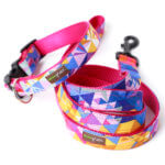 ‘Collins’ Colorful Geometric Leash – 3 colors -- 5/8 width only