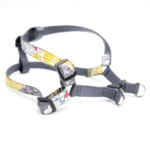Grey Geometric Designer Dog Harness - 'Albert' - 5/8"only