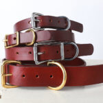 Brown Leather Dog Collar – Belt Buckle Style