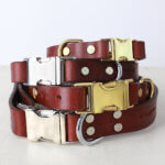 Brown Leather Dog Collar – Side-Release Buckle Style