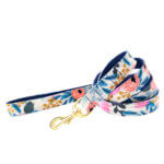 ‘Fleur’ in Natural Floral Canvas Canvas Designer Dog Leash