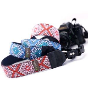 Native Pattern Camera Strap in Blue