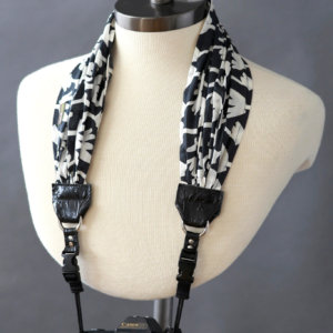 Black and white windy Camera strap