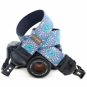 Native Pattern Camera Strap in Blue