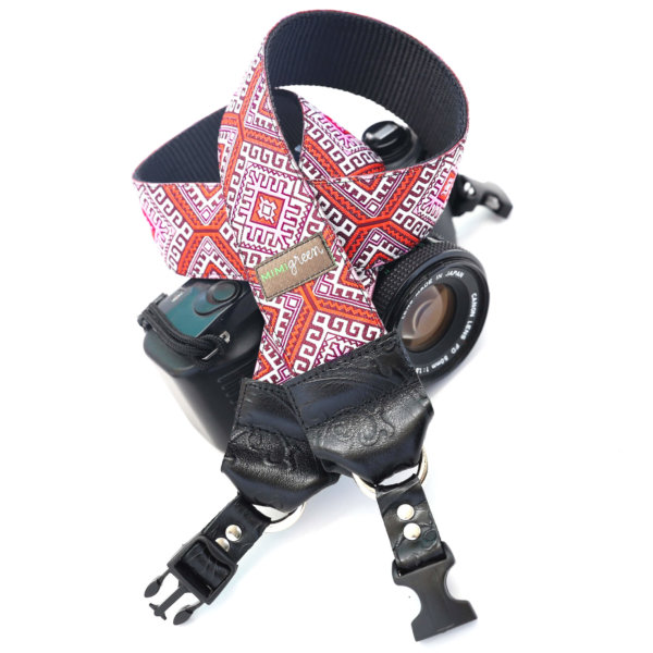 Native Pattern Camera Strap in Red