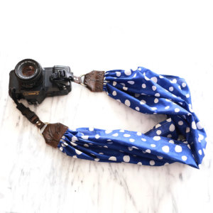 rain polka dot camera strap