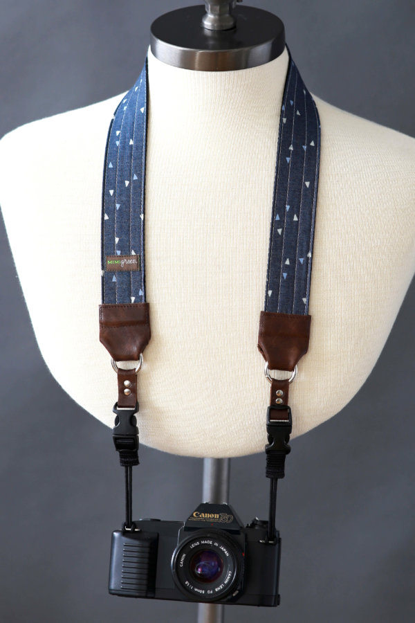 Sailor Denim Camera Strap with Side Release Buckles & Leather Ends