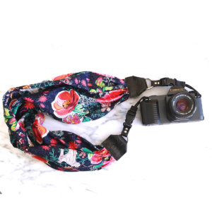 scarf camera strap Birdie floral patten