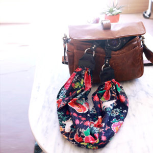 scarf camera strap Birdie floral patten