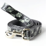 ‘Smokey’ Black & Grey Laminated Cotton Designer Dog Leash