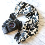 DSLR Scarf Camera Strap -- Black and White 'Windy'