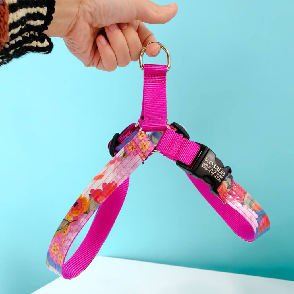 flower dog harness for girls step in amelia