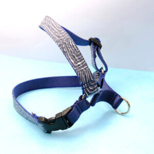 laminated dog harness blue capri