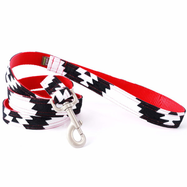 DD: Mimi Green Dog Leash - Albuquerque Canvas Modern Black & White - 15 colors