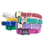 Sparkly Mermaid Glitter Dog Collar with optional Personalized Buckle
