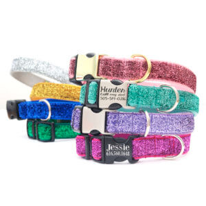 glitter dog collars engraved mermaid