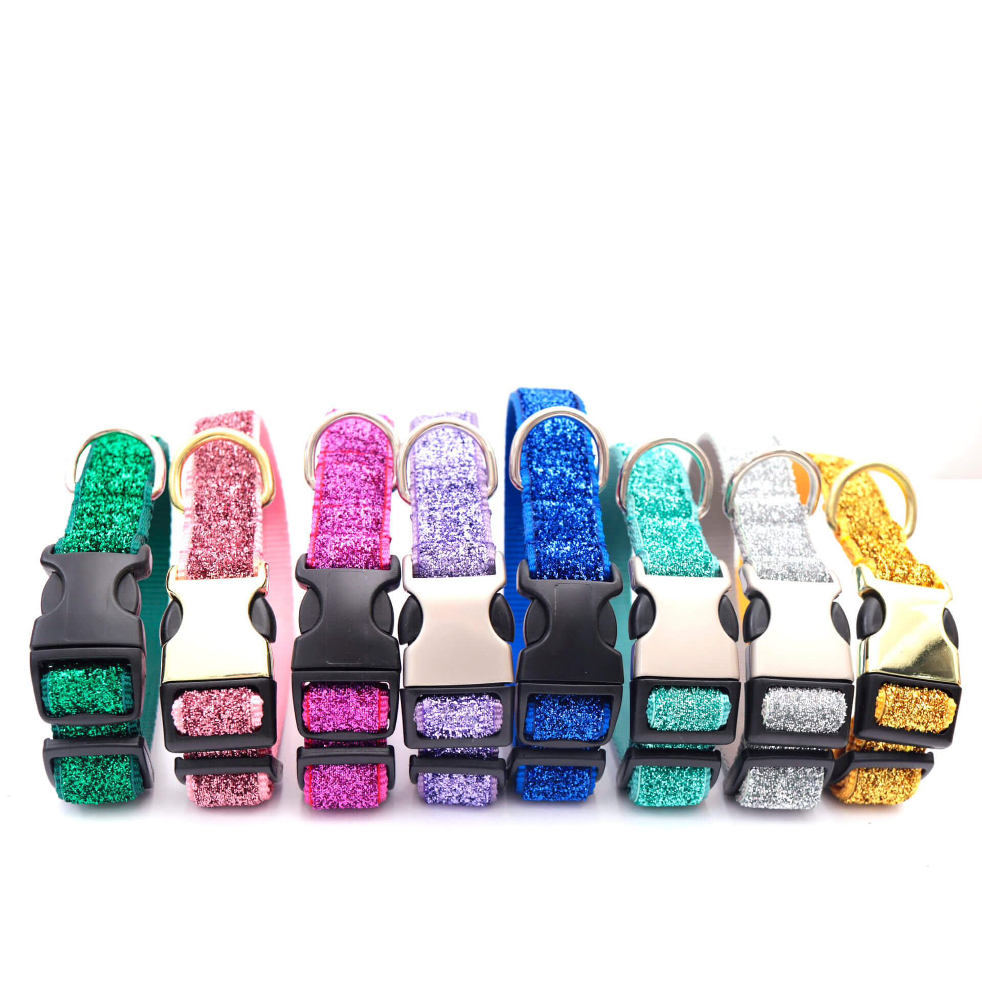 Sparkly Mermaid Glitter Dog Collar Pink Gold Silver Green Blue