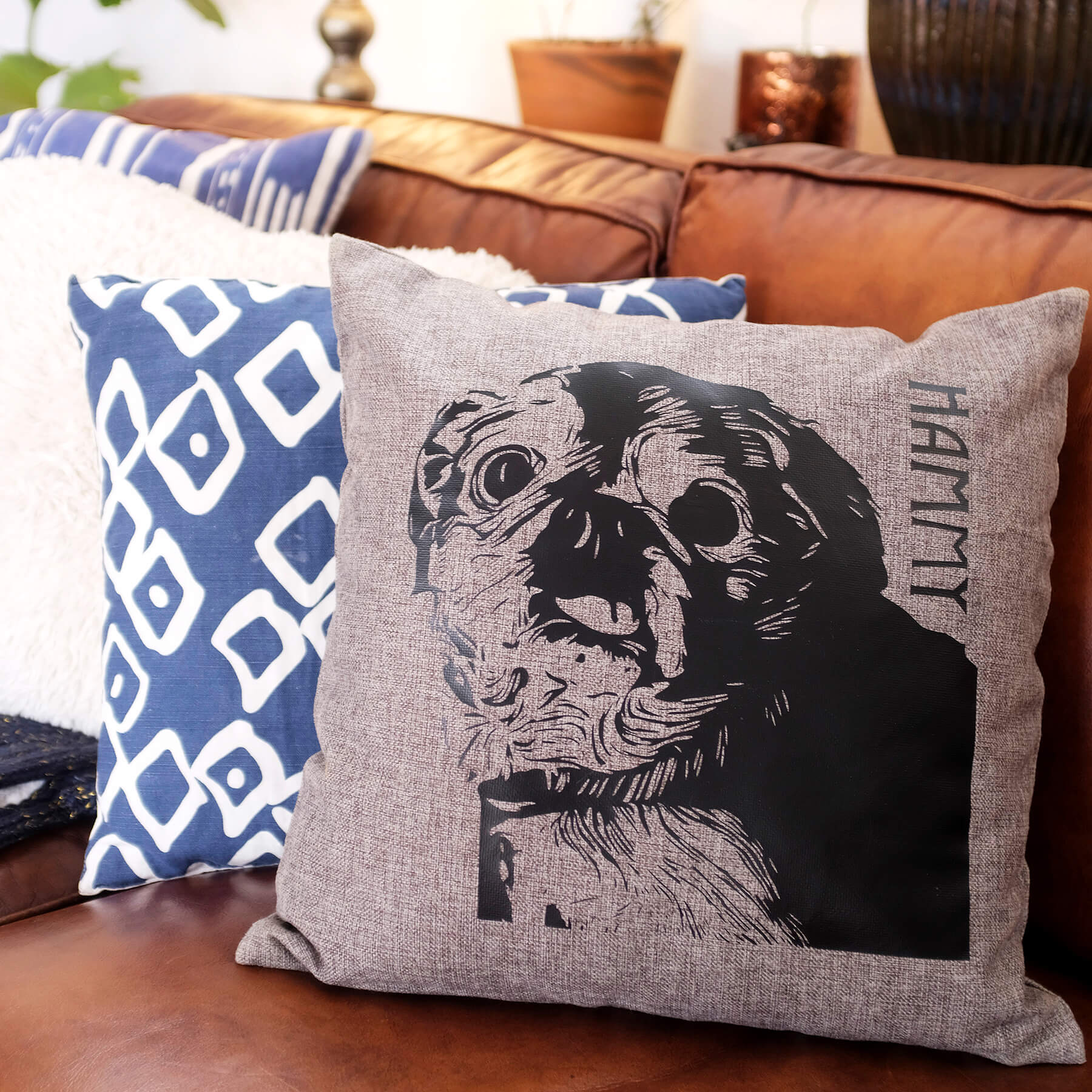 your pet's face on a pillow